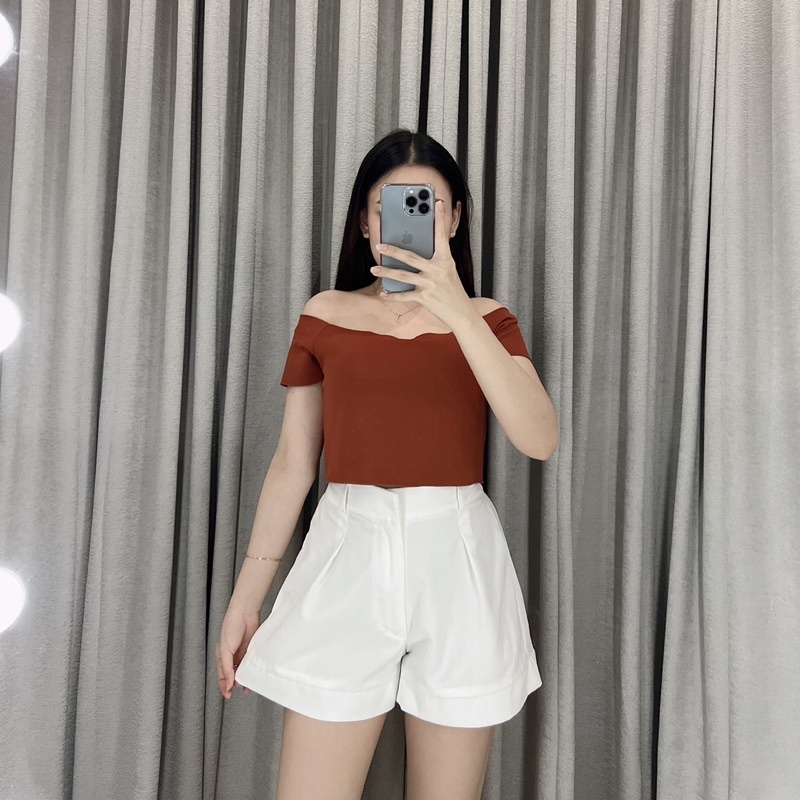 Crop top sabrina rib 049 | Sabrina crop | Atasan crop