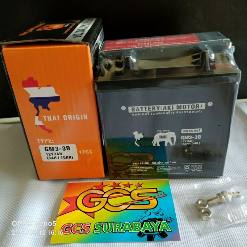 aki kering manogal GM3-3B 5AH aki Rx king,sayria 2 tak,ninja r,ninja rr,ninja ss 2,thai