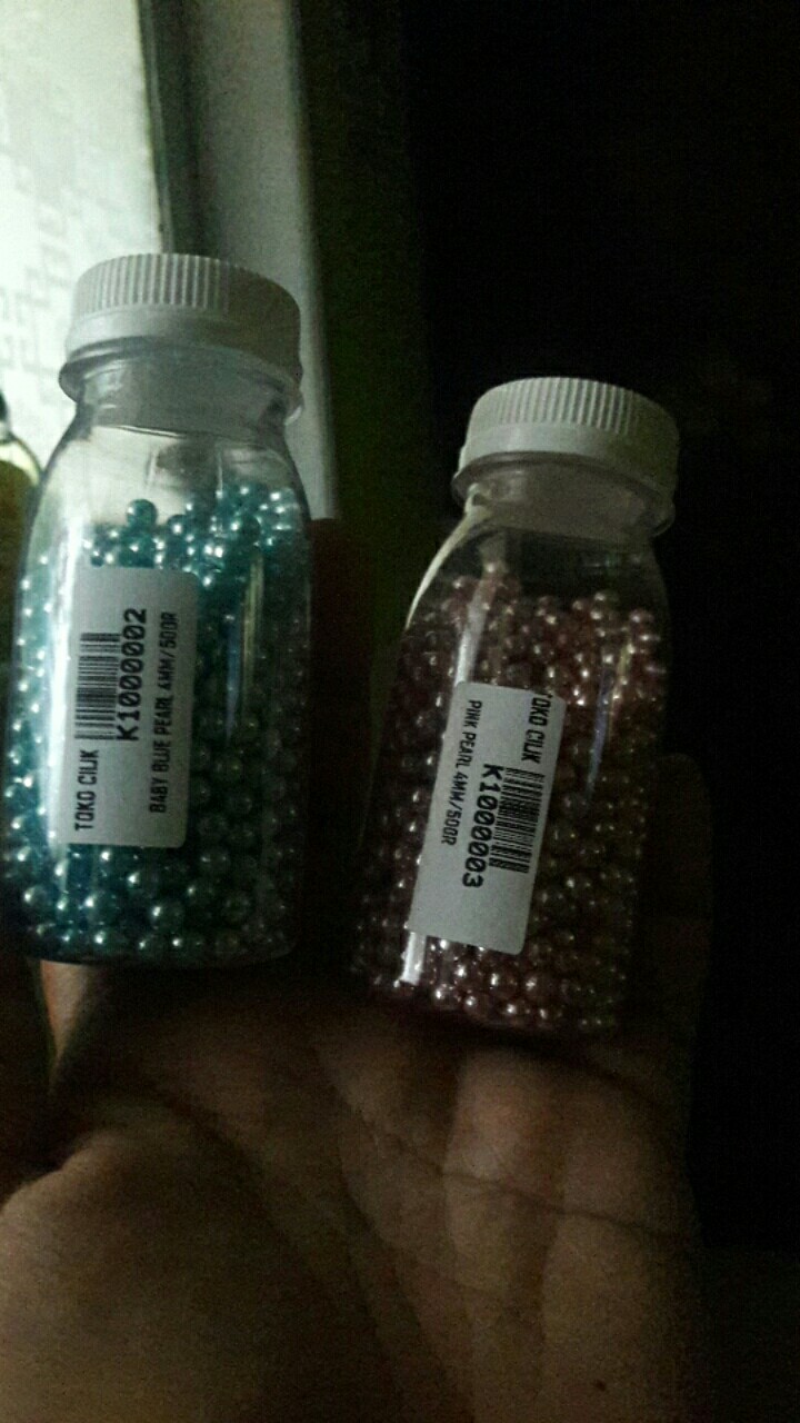 Mutiara Perl Bead Biru  Blue Edible Hiasantopping Kue Cupcake Bento