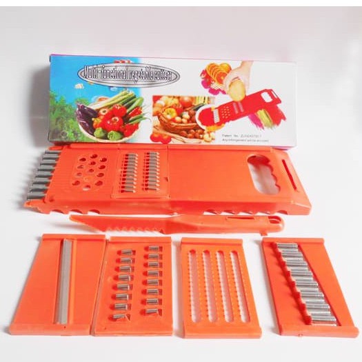 Parutan Multifungsi 8 IN 1 / Kitchen Treasure Multifunctional Vegetable Cutters - Set Parutan Serbaguna 7in1 - Parutan Multifungsi Orange - Grater- Pemotong Sayur Praktis Berguna