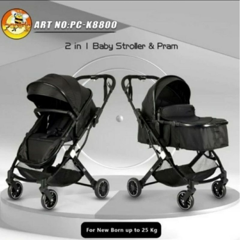 Stroller Pacific K-8800 Kereta Dorong Bayi 2 in 1 K8800 Pram K 8800