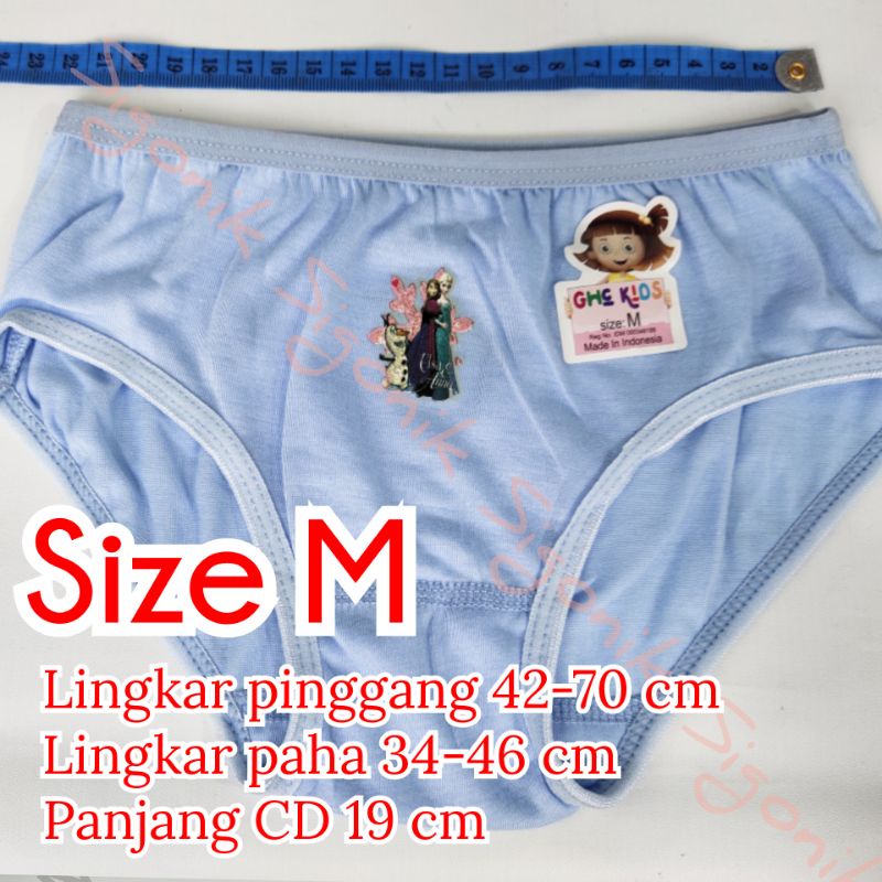 CD Celana Dalam Anak Cewek Perempuan S M L Polos GHC Kids Motif Sablon Sigonik