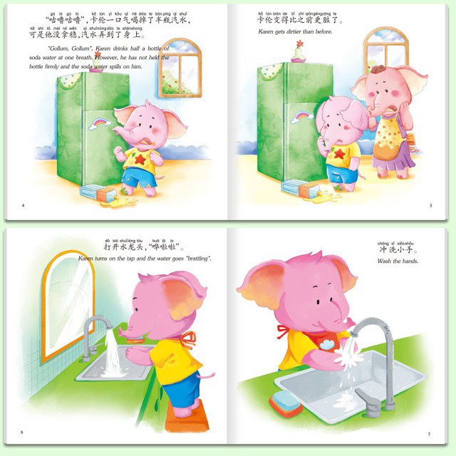 B Buku cerita Anak Belajar English Mandarin Story Book Scan QR Code 2 berbakti