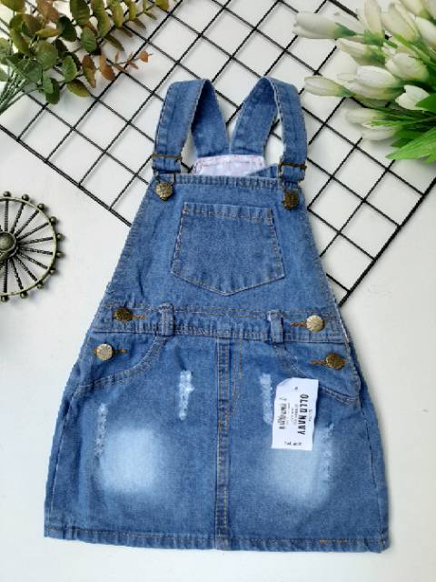 Overall rok jeans (1-9tahun) overall RIPPED