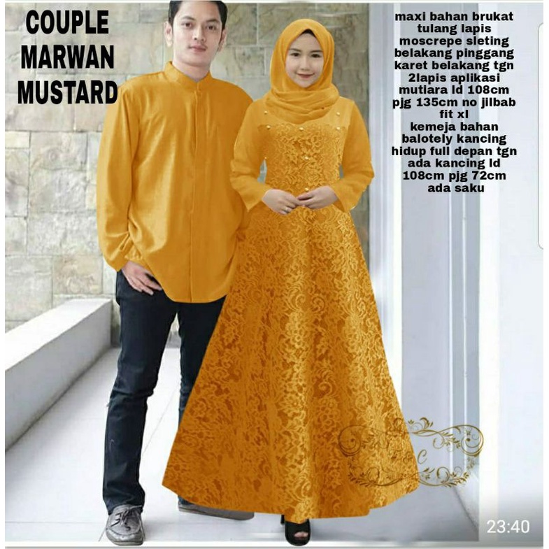 CP MARWAN FASHION PAKAIAN PASANGAN COUPLE KEMEJA DAN GAMIS MAXY FEHM