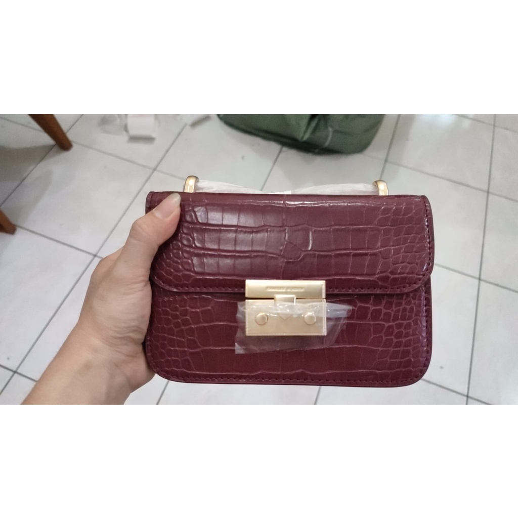 CK-80700972-3 - Tas Selempang Wanita Import Bag Wanita Cewek Croco Mini Tali Rantai Pesta Kondangan Terbaru Sling Bag - Sophie Emelia Bag (MERK KAFINA) #2261