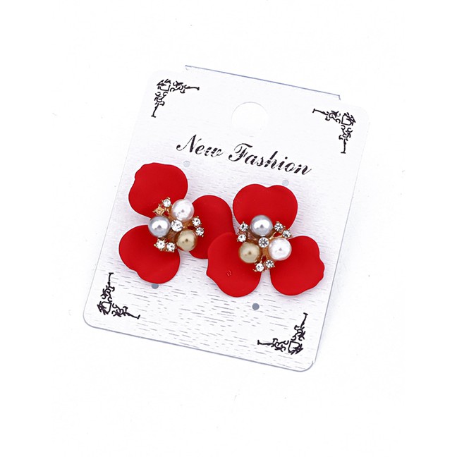 LRC Anting Tusuk Fashion Resin Flower Earrings F66537