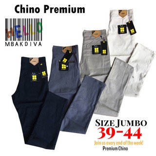  Celana  Chino  ORIGINAL Terbaru Chino  Big Size AbuAbu Casual 