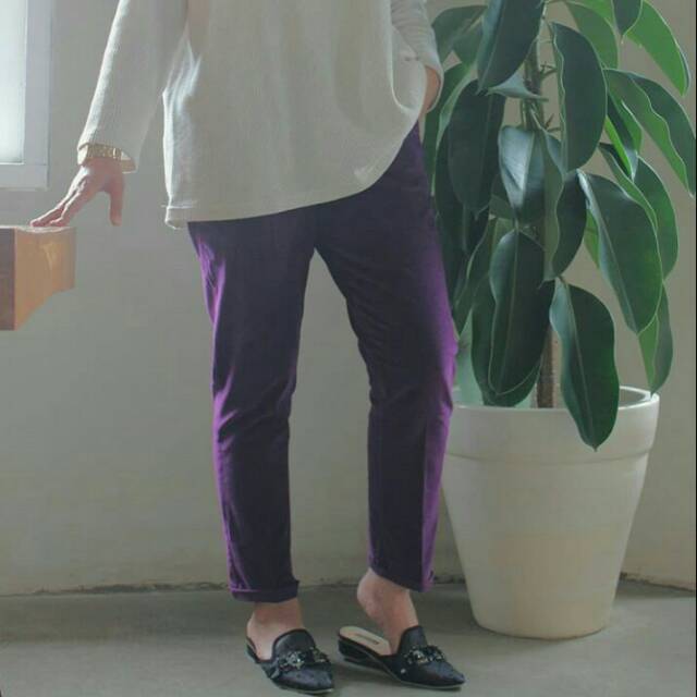 Preloved Corduroy Pants Dark Purple