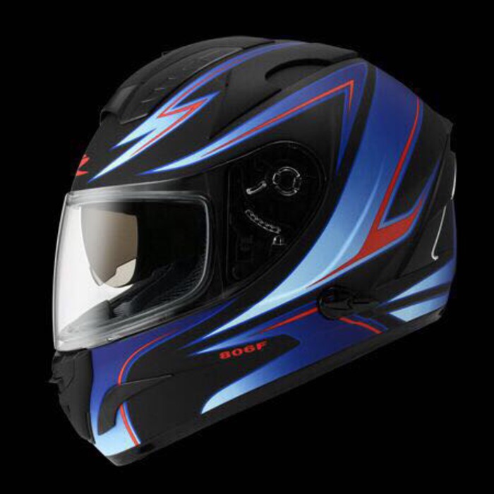 zeus 806 matt black blue hitam dop biru helm fullface M L XL