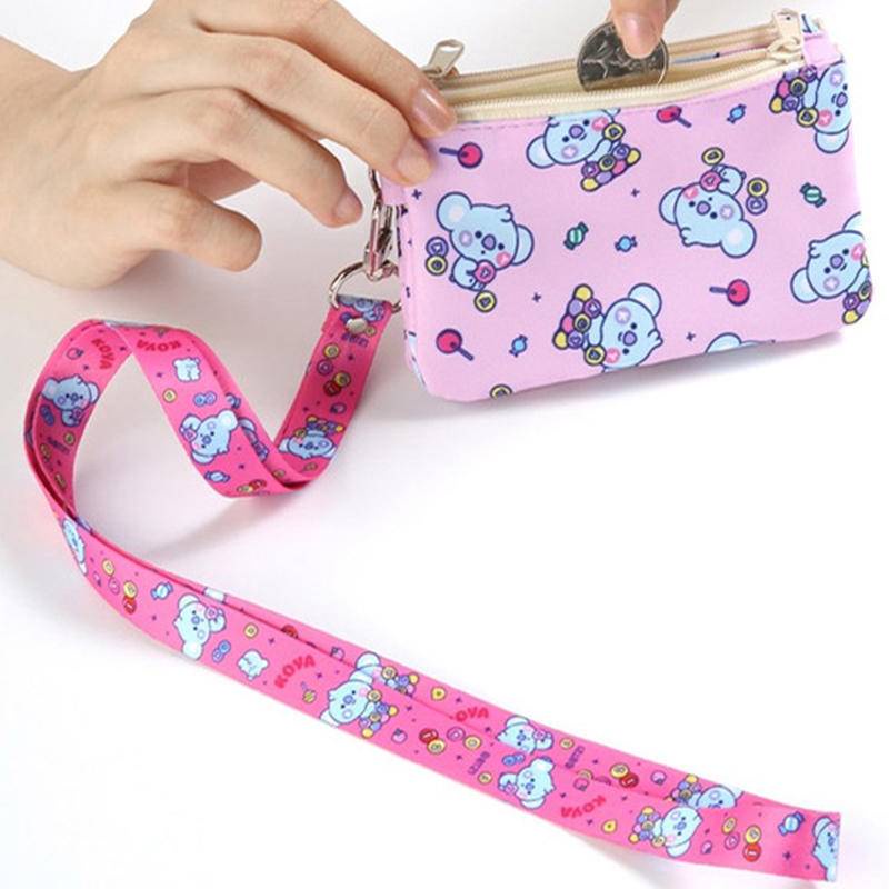 New KPOP BTS BT21 Lanyard anime cute cartoon neck strap key lanyard ID card gym phone with USB ID holder DIY sling lasso