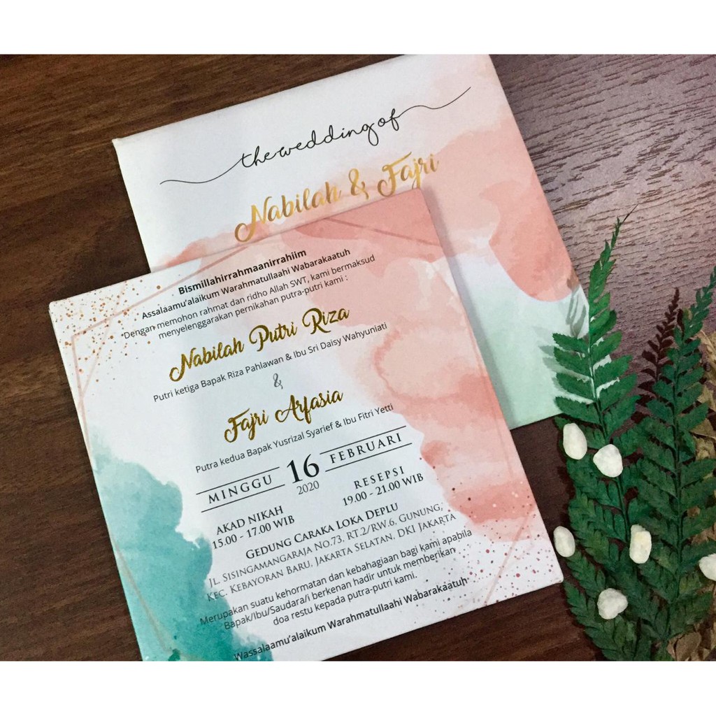 UNDANGAN PERNIKAHAN HARD COVER SINGLE BOARD DENGAN AMPLOP | UNDANGAN PERNIKAHAN MURAH UNIK ELEGAN 