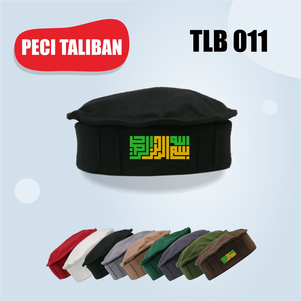 Peci Taliban Original Peci Kopiah Pakol Kaligrafi Bismillah Kufi Topi Muslim Rosalhat Kopiah Afganis