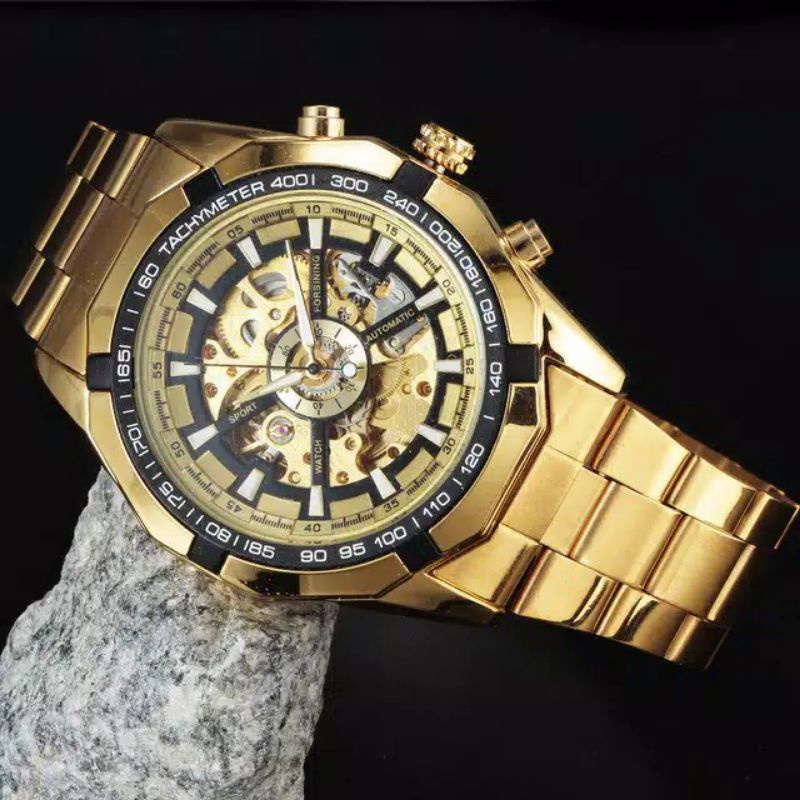 FORSINING GOLD jam tangan mekanik automatis tanpa batre