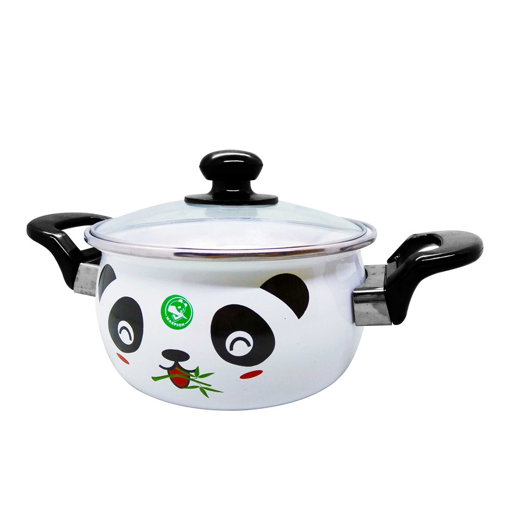 Maspion Panci Enamel Hello Panda 18 cm - Putih