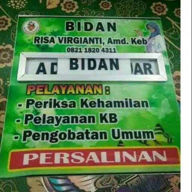 

Papan Nama Arcylic ukuran 40x50 (Bidan,Perawat ,Dokter Dll )