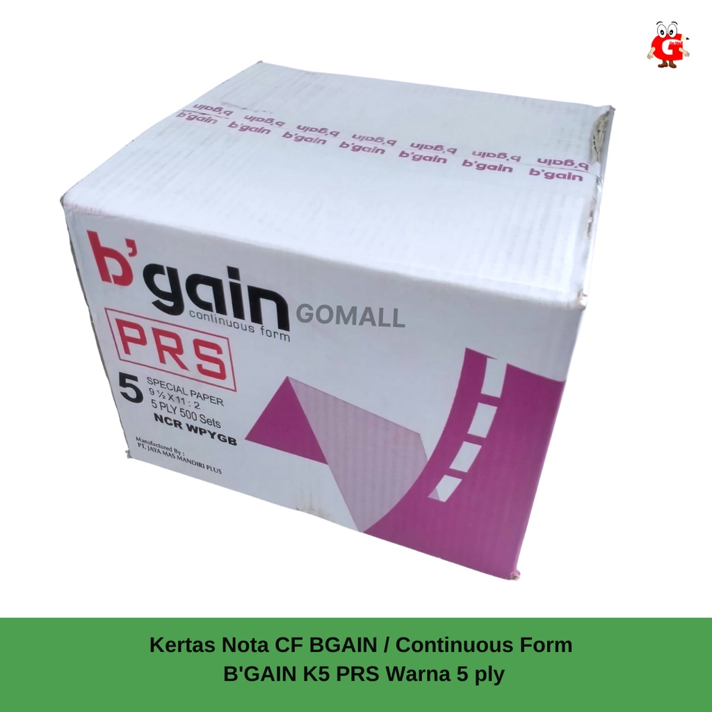 

Kertas Nota CF BGAIN / Continuous Form B'GAIN K5 PRS Warna 5 ply