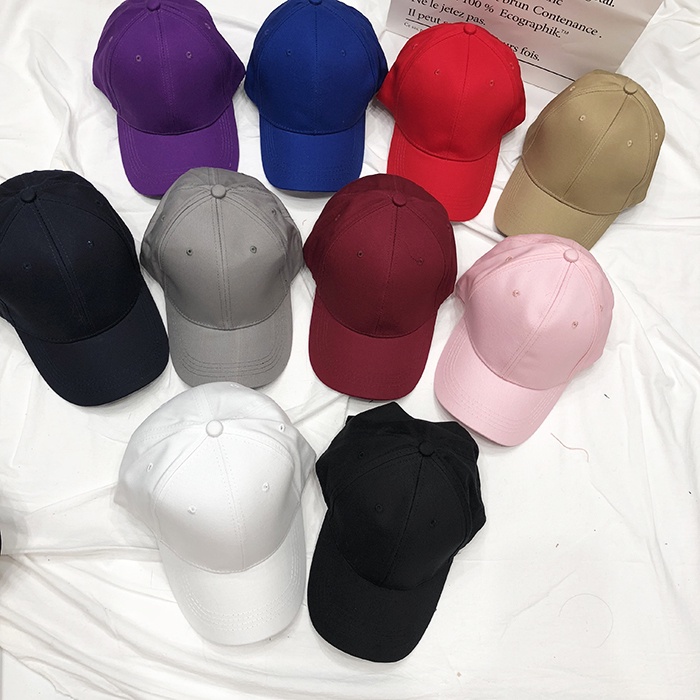 Topi Baseball Casual Gaya Korea Retro Warna Polos Untuk Pria / Wanita