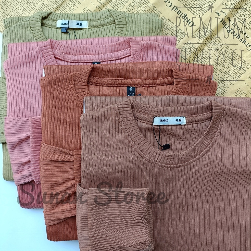 KAOS RIB / KAOS PLISKET /kaos lengan panjang /KAOS CABUT JARUM /Kaos Plisket / Kaos lengan panjang termurah