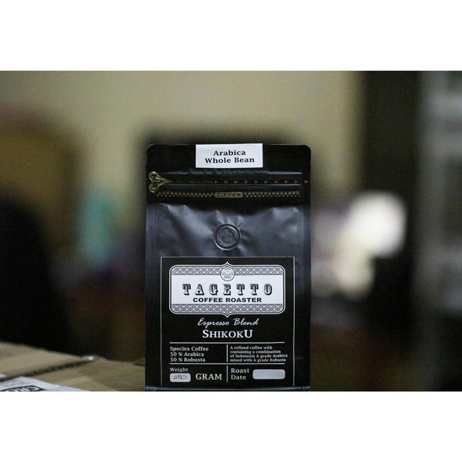 

Espresso Shikoku 500Gr Tagetto Coffee Blend 50% Arabica 50% Robusta - Biji Kopi Terbaru