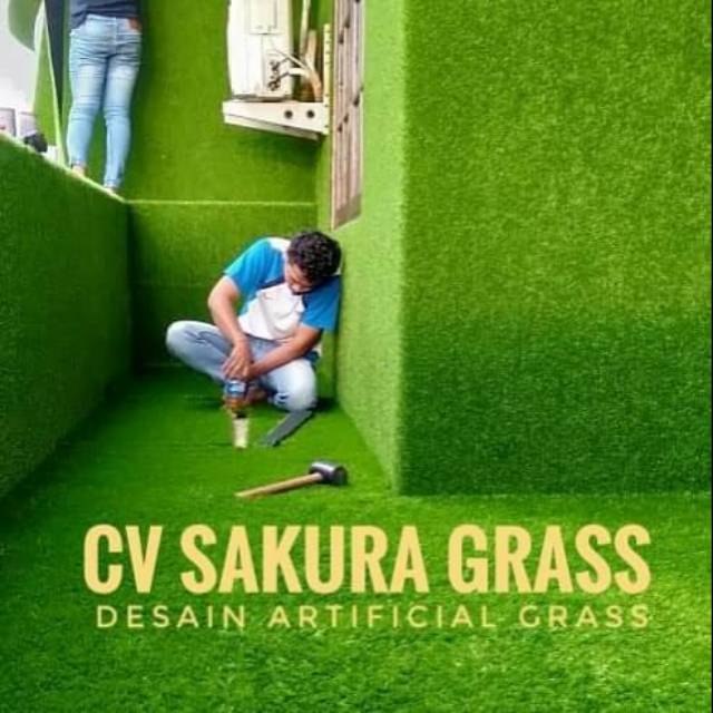 Dekorasi Lantai Dan Dinding Tembok Pakai Karpet Rumput Sintetis