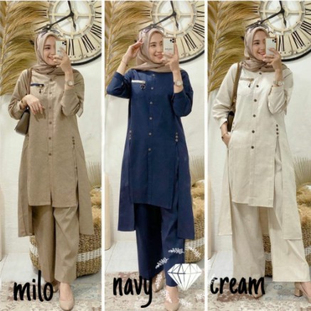 Setelan Wanita Kekinian | Baju Setelan Wanita | Stelan Celana Wanita Kekinian Terbaru Meghan Set#2