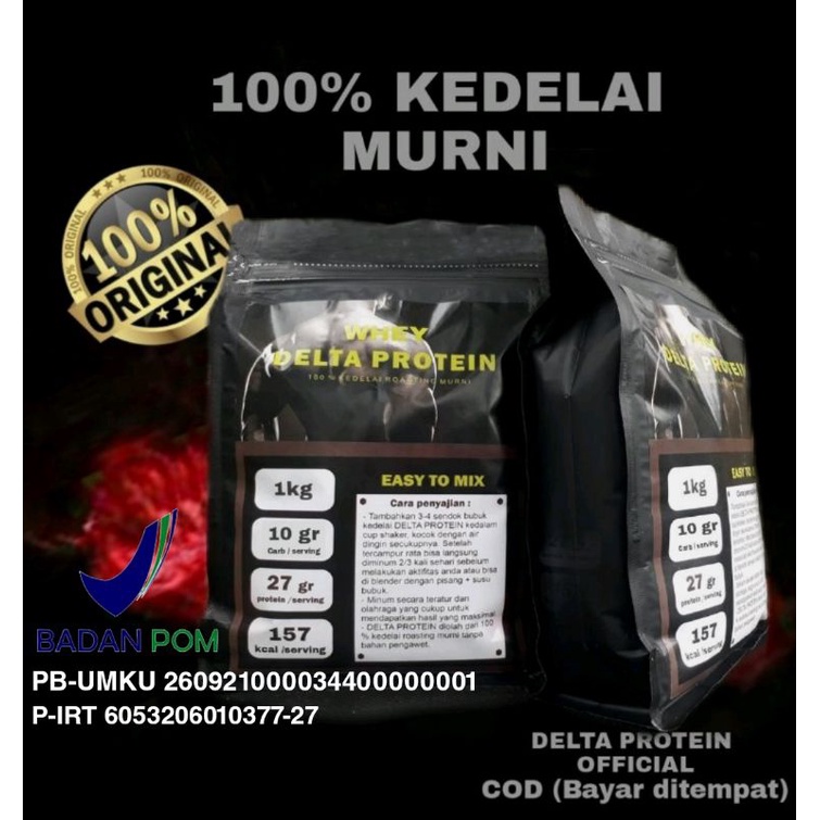 WHEY PROTEIN DELTA PROTEIN BUBUK KEDELAI PROTEIN 2 kg