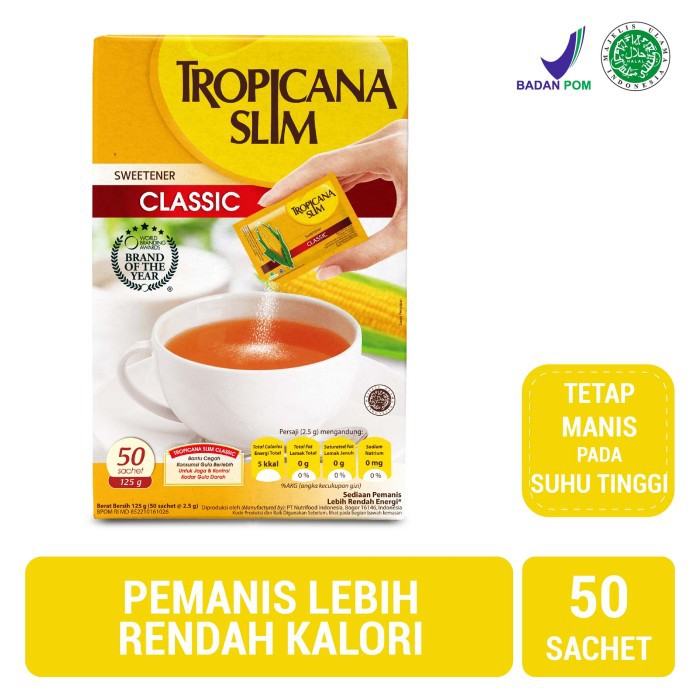 

Unik Tropicana Slim Sweetener Classic (50 Sachet) Diskon