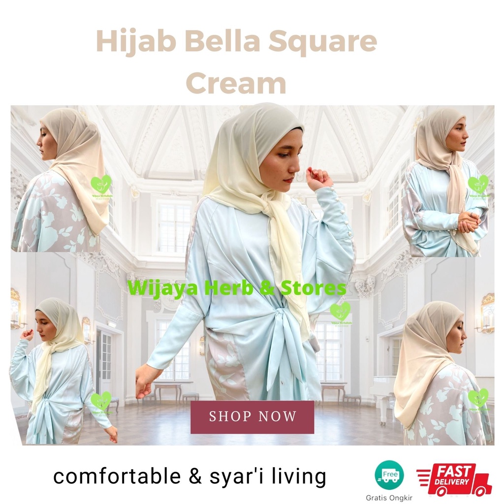 [Outfits] Hijab Bella Square Segi Empat Polos /Jilbab Bella Square / Kerudung Polos / Krudung / Kudung Bella Square