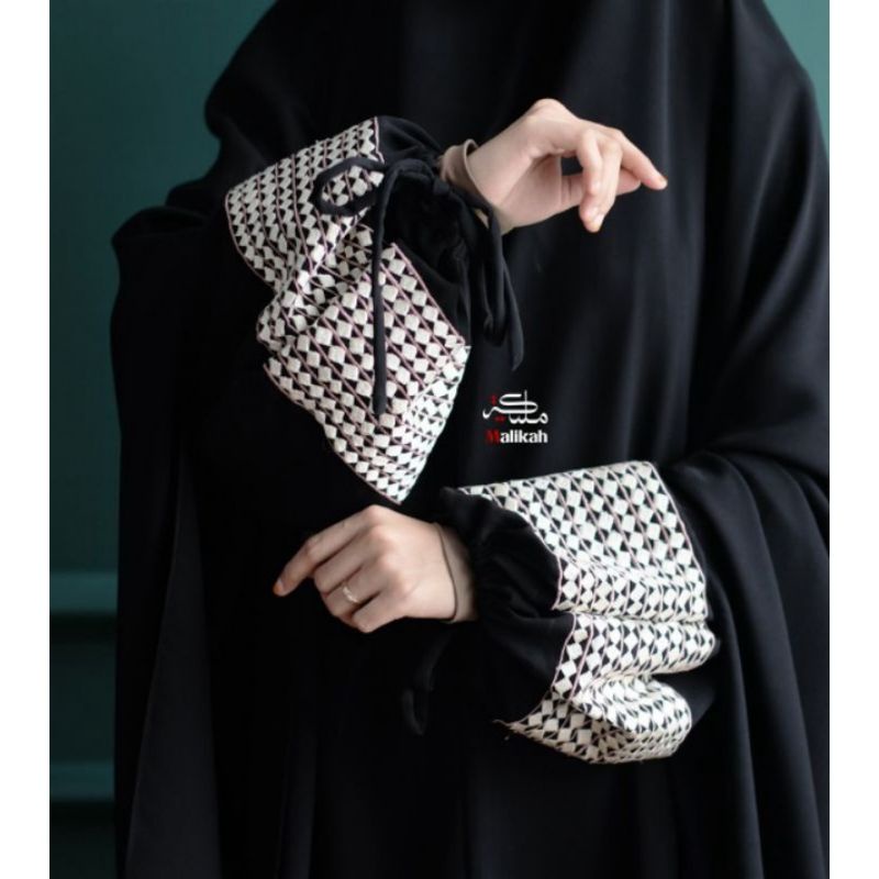 Yasmeen Malikah Abaya Bordir Khas Abaya Malikah Abaya Khas Arab Bahan Ottoman Exclusive