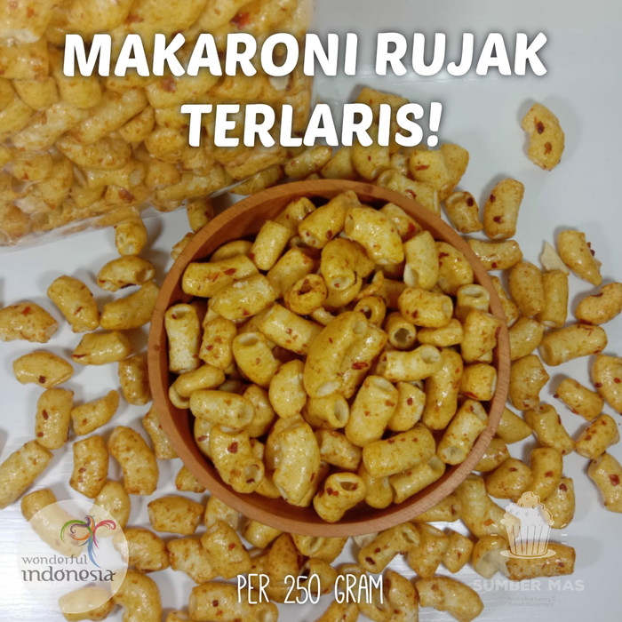 MAKARONI BUMBU RUJAK PEDAS MANIS 1 KG / MAKRONI RUJAK / MACARONI RUJAK /