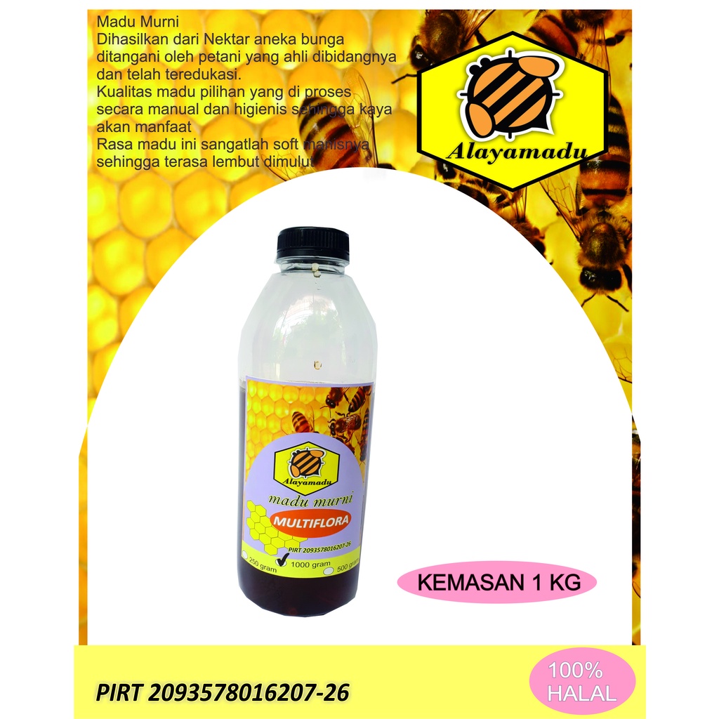 

Madu Murni Nektar Bunga 1kg 100% Madu Asli