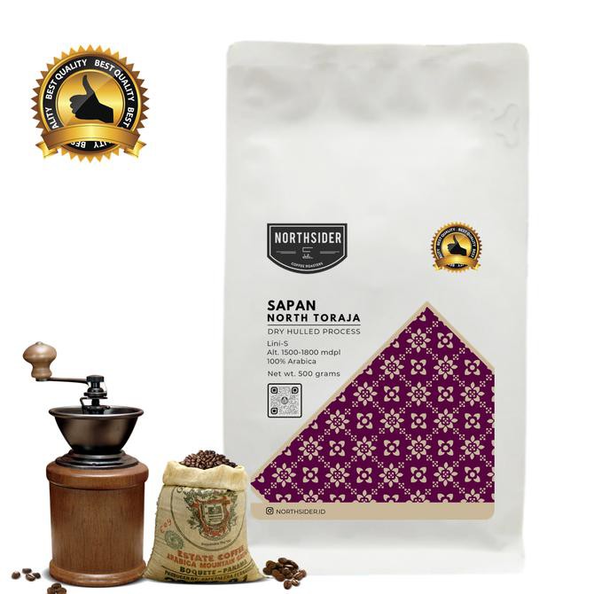 

BIJI KOPI ARABIKA TORAJA SAPAN DRY HULLED - 500GR NORTHSIDER COFFEE - Biji Kopi