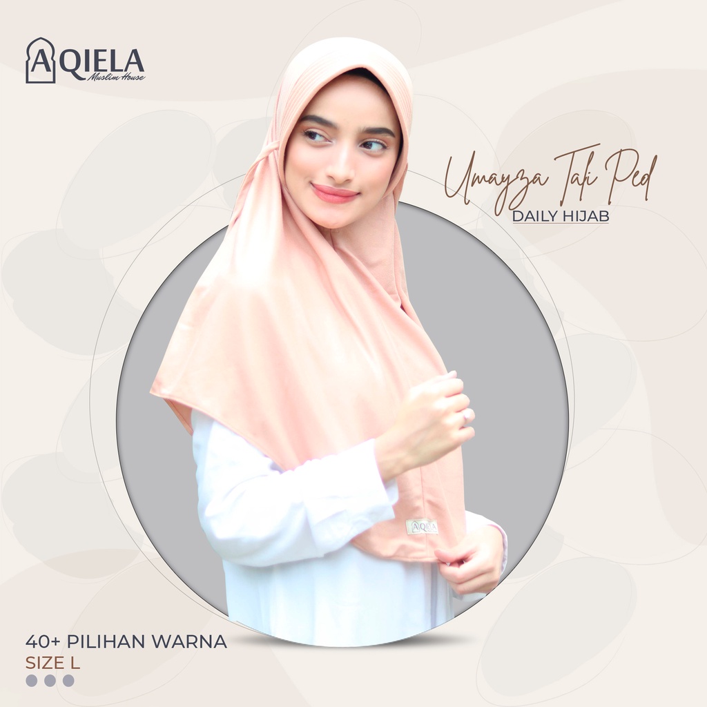 AQIELA Jilbab Tali Pet Umayza ꟾ SIZE L PART 1 ꟾ Jilbab Instan Kaos Tali Pet Antem Jahit Tepi Rapi Ji