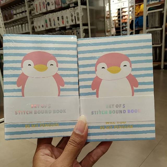 

Pinguin bound book set 5pcs miniso