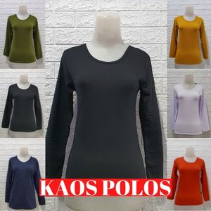 Kaos Polos Wanita Lengan Panjang Ukuran XL