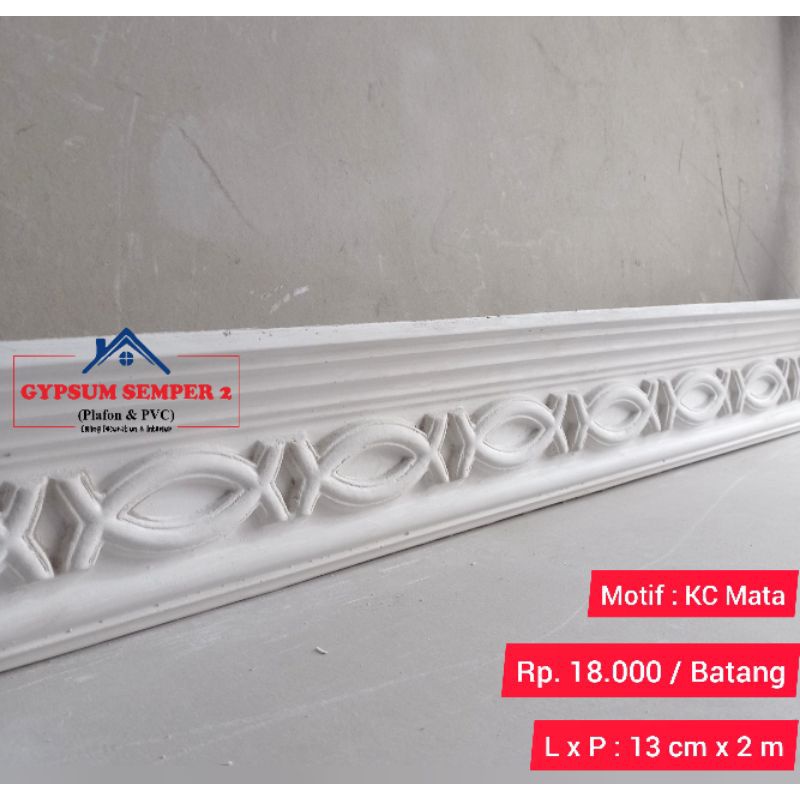 Jabodetabek - List gypsum motif kacamata 13 cm / List profil gypsum plafon / gypsum sempee2 plafon &