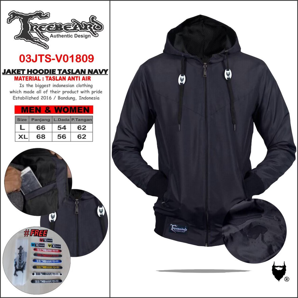 TERMURAH ! ORIGINAL TREEBEARD Jaket Hoodie Taslan Outdoor Premium - Jaket Taslan Pria Anti Air