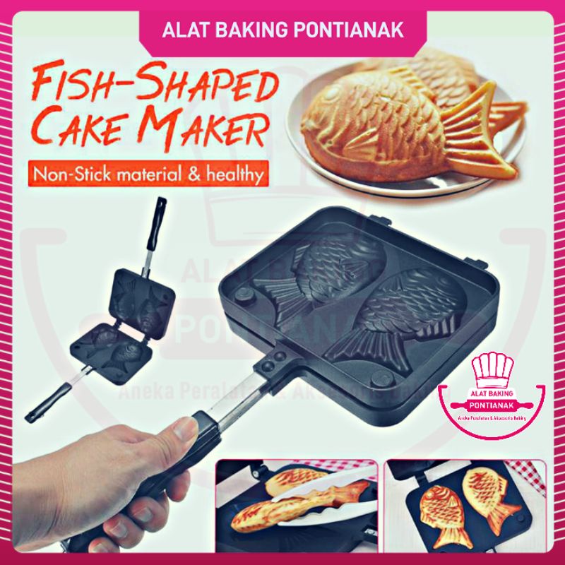 Taiyaki Maker Double Pan Import Loyang Cetakan Ikan Bentuk Waffle Fish