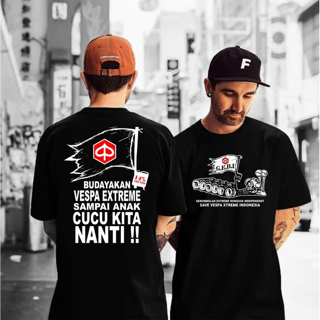 Kaos Distro Geri Vespa,Baju Distro Cotton High Quality , Tshirt Pria , Pakaian Pria , Baju Cowok