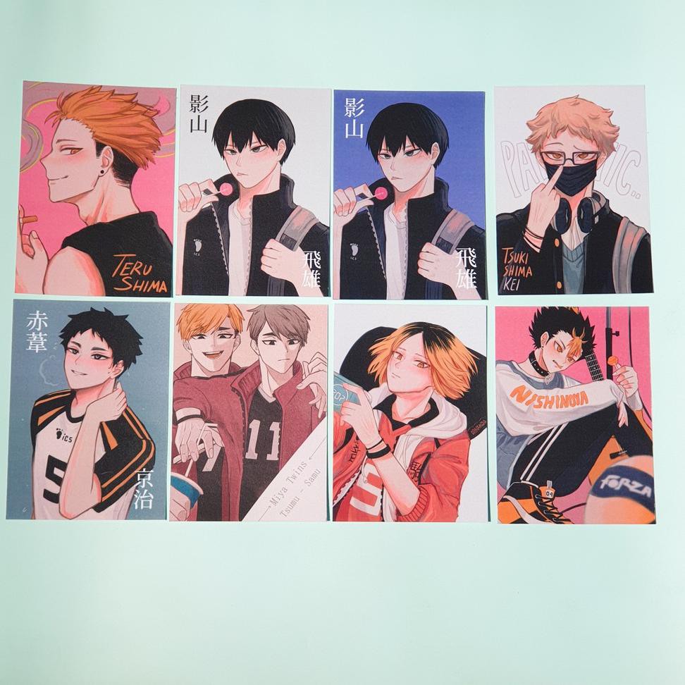 

{CODE SALE-2147 ✭!!} Postcard Fanart Haikyuu (+ laminasi doff/matte) !!