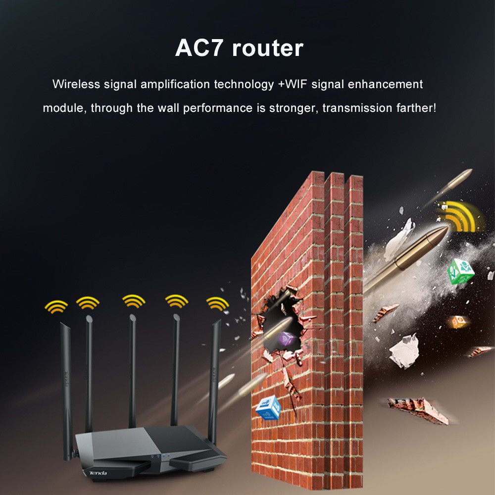 Tenda AC7 Routers Wifi 11AC 2.4Ghz / 5Ghz Wi-fi Repeater