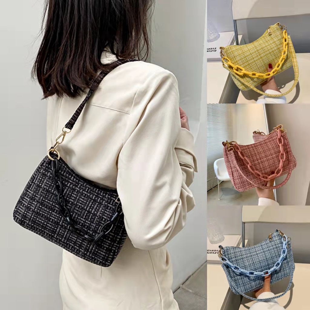 ShoulderBag Retro Wanita Musim Panas Trendy Korean Style Fashion - Tas Bahu Retro Wanita