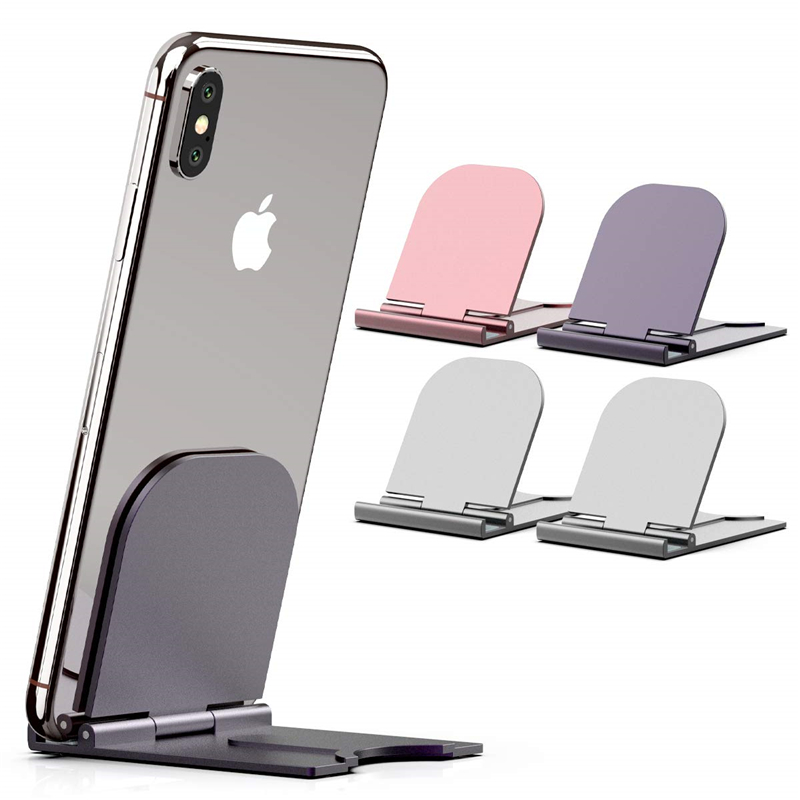 Universal Foldable Desktop Phone &amp; Tablet Holder / 180 Degree Adjustable Portable Metal Phone Stand / Desk Tablet Mobile Phone Bracket / Table Cell Phone Support holder / Bracket For ipad iPhone 11 Pro XS Max Android Phone Xiaomi Huawei Samsung