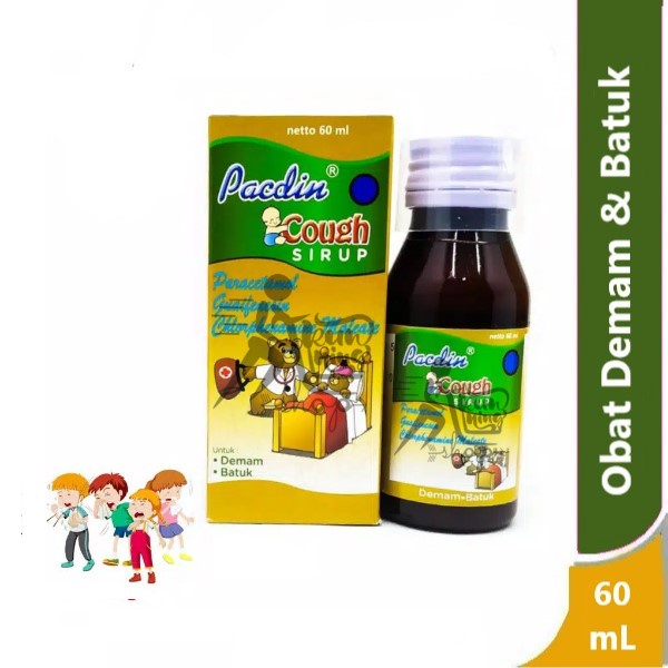 Pacdin Cough Sirup 60 mL - obat batuk pilek demam panas anak