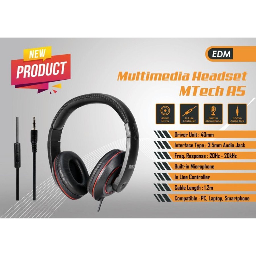 Headset M-Tech A5 / Headphone Mtech A5 Headset Gaming Murah