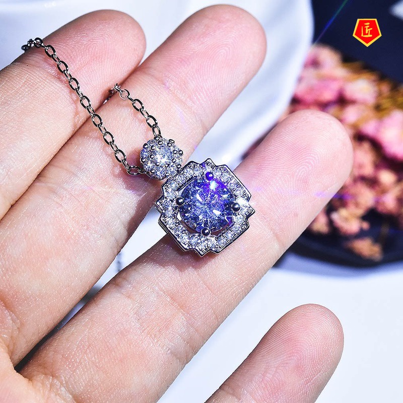 [Ready Stock]2 Karat Zircon Necklace for Women Affordable Luxury Fashion