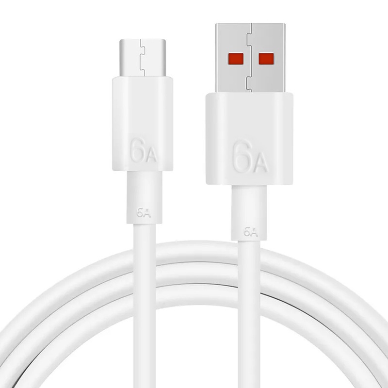 Kabel Data / Charger USB Tipe C 6A Fast Charging Panjang 2m Untuk Huawei Mate 40 &amp; Xiaomi