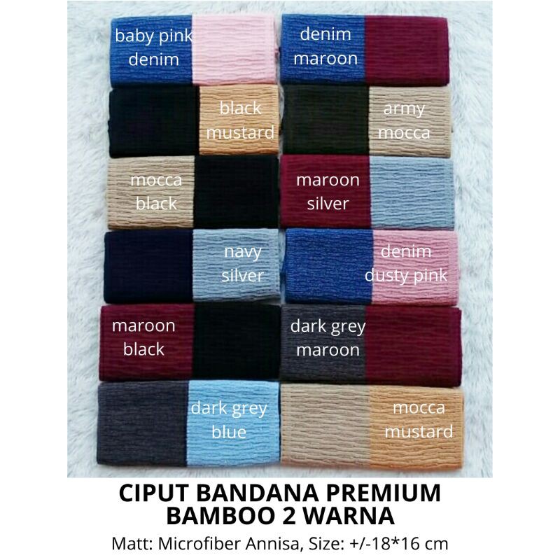 Ciput Bandana Premium Bamboo 2 Warna Annisa HQ