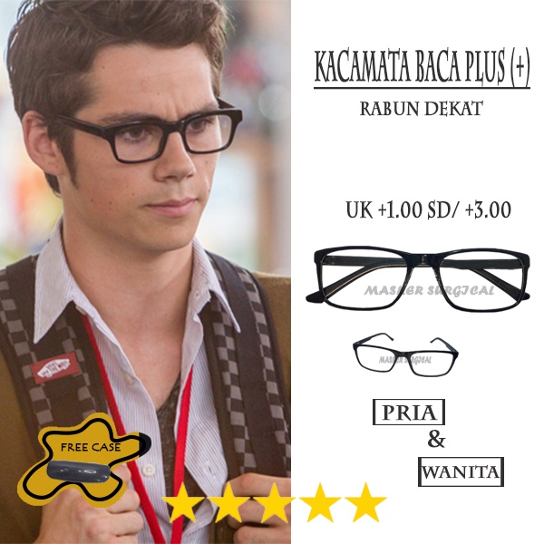 Kacamata Baca Plus (+) Wanita Pria, Kacamata Rabun Dekat, Frame Kacamata Baca Lensa Rabun Dekat FREE
